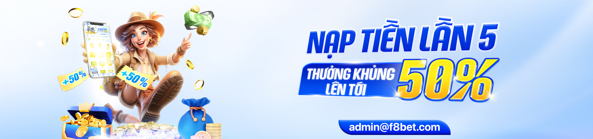 f8bet banner chương trình thưởng khủng tiền nạp mới